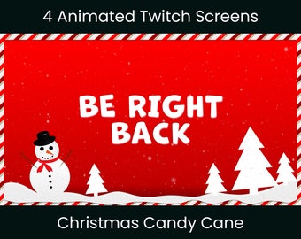 Stream Starting Soon | Twitch intermission screens | Retro TV | Animated Twitch Overlay Christmas Candy Cane