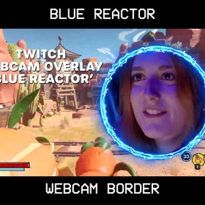 Superposición de cámara web Reactor azul / Superposición de cámara web animada de Twitch / Borde de cámara web para OBS / Superposición de OBS