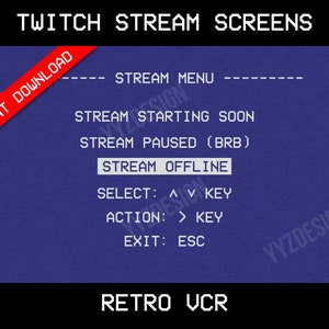 Twitch Overlay VCR/VHS | Twitch Intermission Overlay | Twitch Animated Screens