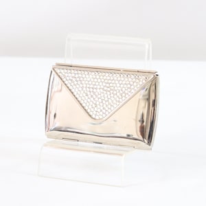 Porta-cartões de cristal Swarovski, porta-cartões prateado, porta-cartões tipo envelope, porta-cartões magnético de crédito, porta-cartões de visita, porta-cartões