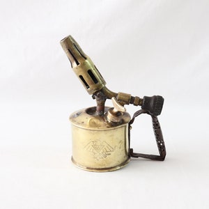 Antique Hand Blow Torch, Brass Blow Torch, Blow Torch Burner, Gas Burner, Bella, Austrian, Kitchen Utensils, Antique Tools, Kitchen Decor