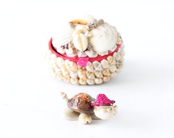 Seashell Jewelry Box, Seashell Turtle, Jewelry Box Set, Engagement Ring Box, Wedding Ring Box, Proposal Ring Box, Seashell Ring Holder, Gift