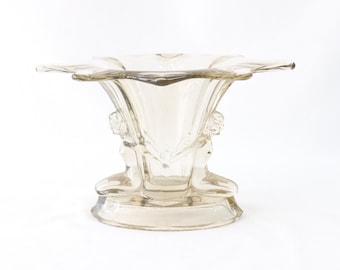 Walther & Sohne Vase, Antique Glass Vase, Clear Glass Vase, Art Deco Vase, Vase Centerpiece, Pressed Glass Vase, Art Deco Decor, Home Decor