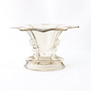 Walther & Sohne Vase, Antique Glass Vase, Clear Glass Vase, Art Deco Vase, Vase Centerpiece, Pressed Glass Vase, Art Deco Decor, Home Decor