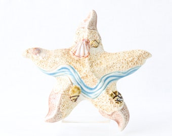 Keramik Seestern, Seestern Wandbehang, Seestern Wand Kunst, Seestern Wand Dekor, Dekorative Seestern, Nautische Wand Dekor, Nautische Geschenke