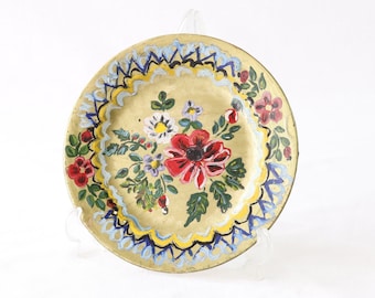Antique Gold Plate, Hand Painted Plate, Decorative Plate, Wall Hanging Plate, Plate for Wall, Romanian Plate, Housewarming Gift, Wall Decor