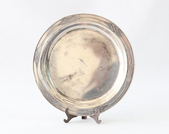 Vintage Silver Tray, Solid Silver Tray, Serving Tray, Mini Tray Decor, Tea Cup Tray, Decorative Tray, Round Tray Coffee Table, Home Decor