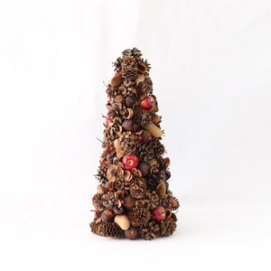 Decorative Cone Tree, Small Handmade Tree, Tree Ornament, Dried Fruits, Dried Flowers, Tree Centerpiece, Unique Home Decor, Gift for Her