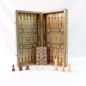 Handmade Backgammon Set, Wooden Backgammon Set, Wooden Chess Set, Chess Backgammon Set, Large Backgammon, Luxury Chess Set Luxury Backgammon