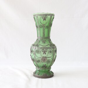 Glass Blown Vase, Antique Glass Vase, Green Glass Vase, Vase Centerpiece, Glass Vase Decor, Greek Vase, Handmade Vase, Unique Home Decor