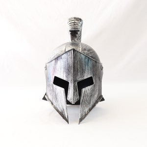 Leonidas Helmet, Spartan Helmet, Greek Soldier Helmet, Greek Helmet, Military Helmet, Plastic Helmet, Greek Gift, Gift for Him Silver Helmet