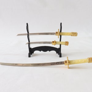 Juego de espadas samuráis: abrecartas, katana, wakizashi, tanto, espada, cuchillo, regalos y decoración de escritorio.