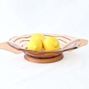 Brockwitz Glass Fruit Bowl, Antique Glass Fruit Bowl, Pressed Glass Bowl, Art Deco Bowl, Bowl Centerpiece, Table Centerpiece, Orange Glass