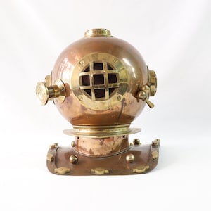 Vintage Diving Helmet, Copper Scuba Diving Helmet, Copper Scuba Diver Helmet, Marine Helmet, Scuba Diving Gift, Nautical Decor, Maritime