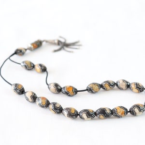 Vintage Worry Beads, Greek Komboloi, Greek Worry Beads, Meditation Beads for Men, Amber, Yusr, Black Coral, Silver 925, Mother of Pearl Gift