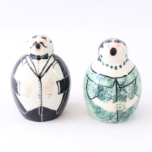 Vintage Russian Salt and Pepper Shakers, Couples Salt and Pepper Shakers, Kitchen Accessories, Kitchen Decor, Kitchen Gift, Russian Antiques