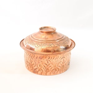 Copper Casserole, Cooking Utensil, Antique Casserole, Cooking Pot, Kitchen Utensil, Primitive Kitchen Decor, Farmhouse Decor, Home Decor