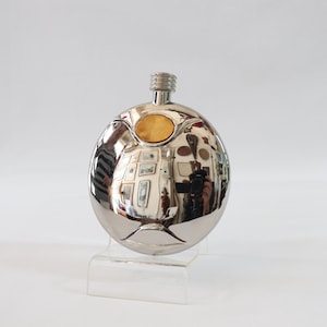 Vintage Hip Flask, Silver Hip Flask, Pocket Hip Flask, Round Hip Flask, Hip Flask for Men, Groomsmen Hip Flask, Flask Gifts, Gift for Him