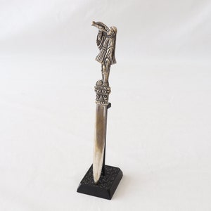 Abrecartas antiguo, abrecartas de latón, abrecartas dorado, abrecartas griego, Evzone griego, regalos de escritorio, accesorios de escritorio, regalos griegos