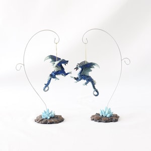 Vintage Dragon Figurines, Dragon Figures, Dragon Statues, Dragon Decor, Dragon Ornaments, Dragon Miniatures, Blue Dragons, Couples Gifts