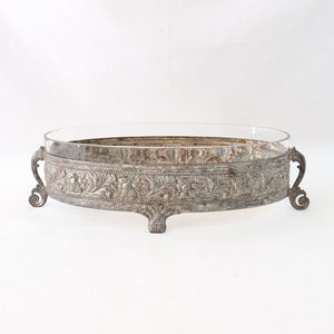 Antique Fruit Bowl, Glass Fruit Bowl, Metal Fruit Bowl, Italian Fruit Bowl, Antique Serving Bowl, Table Centerpiece Bowl, Unique Home Decor