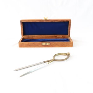 Nautical Divider with Wooden Box, Nautical Instruments, Nautical Tools, Compass Divider, Drawing Tool, Brass Divider, Nautical Desk Decor