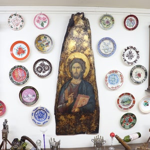 Wooden Jesus Christ Icon, Jesus Christ Wall Art, Orthodox Icon, Byzantine Icon, Religious Gift Icon, Religious Wall Decor, Unique Wall Decor
