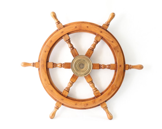 Vintage Wooden Ships Wheel, Nautical Ships Wheel, Wall Ships Wheel, Ships Wheel Decor, Vintage Ships Wheel, Nautical Decor, Maritime Gifts