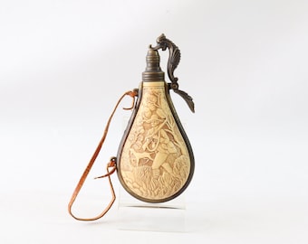 Ancien Flacon à Poudre Militaire Du 19ème Siècle (années 1800) - Collection Militaria, Occasion