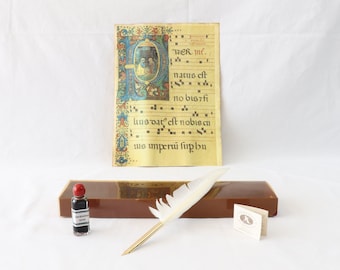 Penna calligrafica, set di penne calligrafiche, penna piuma, set di calligrafia, set di penne a immersione, penna italiana, realizzata in Italia, regalo per lui, regalo per lei