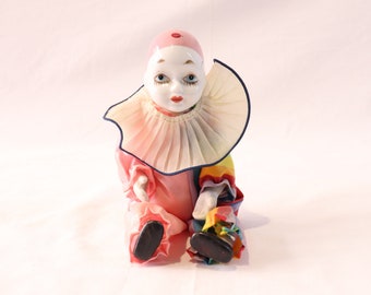 Vintage Harlekin Figur, Harlekin Puppe, Harlekin Miniatur, Harlekin Dekor, Porzellanpuppen, Porzellanfiguren, Einzigartiges Wohndekor