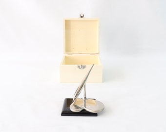 Heart Pen Holder with Wooden Box, Vintage Pen Holder, Pen Holder for Desk, Desk Gifts, Desk Accessories, Desk Decor, Office Accessories