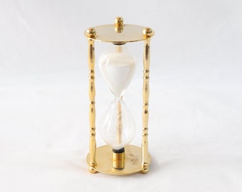 Reloj de arena vintage de latón, temporizador de reloj de arena, reloj de arena vintage, reloj de arena, reloj de arena de latón, reloj de arena, accesorios de escritorio, regalo de escritorio para él