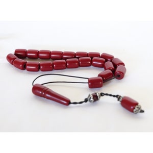 Vintage Bakelit Sorgenperlen, Meditationsperlen, Gebetskette, Sorgenkette für Männer, griechische Komboloi, Komboloi Perlen, Mastix, Dunkelrot, Geschenk