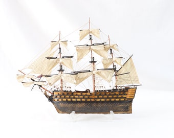 HMS Victory Ship Model, Half Hull Model, Half Hull Boat, Vintage Ship Model, Nautical Wall Decor, Nautical Gift Nautical Decor Maritime Gift