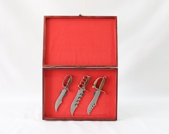 Vintage Brieföffner Set, Brieföffner mit Etui, Brieföffner Messer, Brieföffner Schwert, Schreibtisch Geschenk, Schreibtisch Dekor, Schreibtisch Zubehör