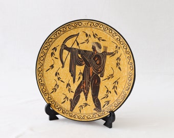Greek Ceramic Plate, Ancient Greek Plate, Decorative Wall Hanging Plate, Ancient Greek Decor, Greek Ceramics, Unique Wall Decor, Greek Gifts