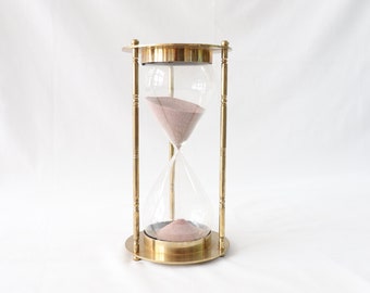 Vintage Hourglass Timer, Brass Hourglass, Vintage Sand Timer, Brass Sand Timer, Sand Clock, Sand Glass, Desk Accessory, Desk Decor Desk Gift