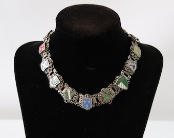Vintage Chocker Necklace, Silver Chocker, Handmade Choker, Unique Choker Necklace, Choker Collar, Choker Women, Coat of Arms Necklace, Gift