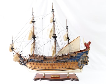 Maquette de bateau royal Soleil, Maquette de bateau en bois, Maquette de bateau faite main, Galion, Maquette de cuirassé, Bateau ancien, Décoration nautique, Cadeaux pour lui
