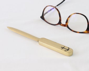 Vintage Brieföffner, Gold Brieföffner, Brieföffner Messer, Brieföffner für Männer, Nautische Geschenke, Schreibtisch Zubehör, Schreibtisch Geschenke für Ihn