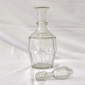Baccarat Style Decanter, Antique Glass Bottle, Antique Whiskey Bottle, Whiskey Decanter, Clear Glass Decanter, French Antiques, Home Decor
