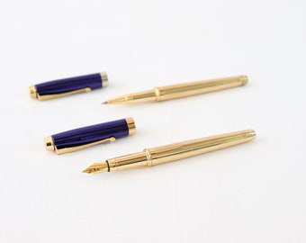 Vintage vulpennenset, gouden vulpennenset, iridium vulpen, iridiumpunt, balpennenset, penverzamelaar, cadeauset voor executives