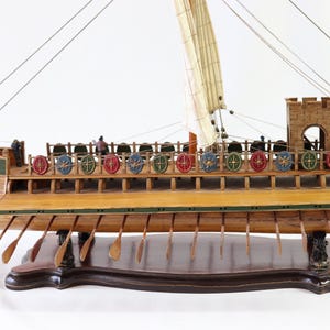 Caesar Ship Model, Julius Caesar Ship, Roman Ship, Roman Warship, Bireme, Wooden Ship Model, Handmade Ship, Antique Ship, Nautical Decor image 5