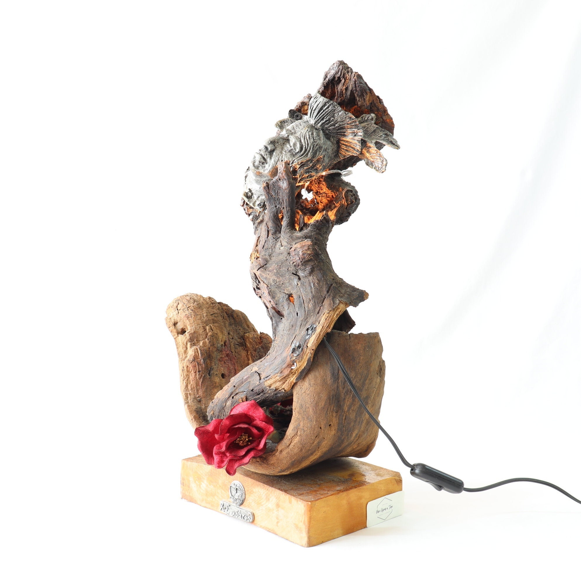 Native American Table Lamp Tree Root Table Lamp Wooden Table Etsy