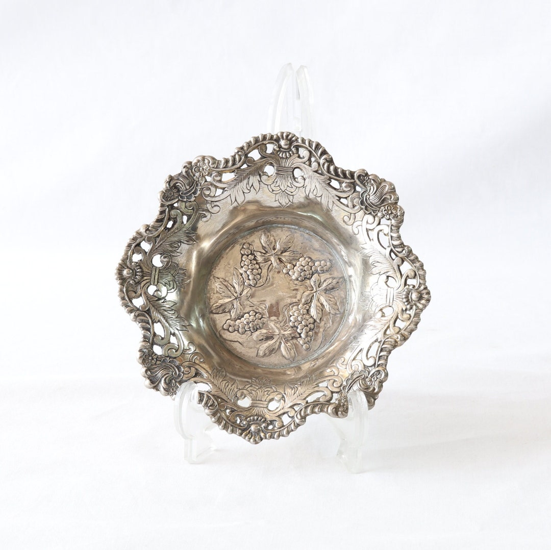 Antique Metal Bowl, Antique Nut Bowl, Antique Candy Dish, Candy Bowl