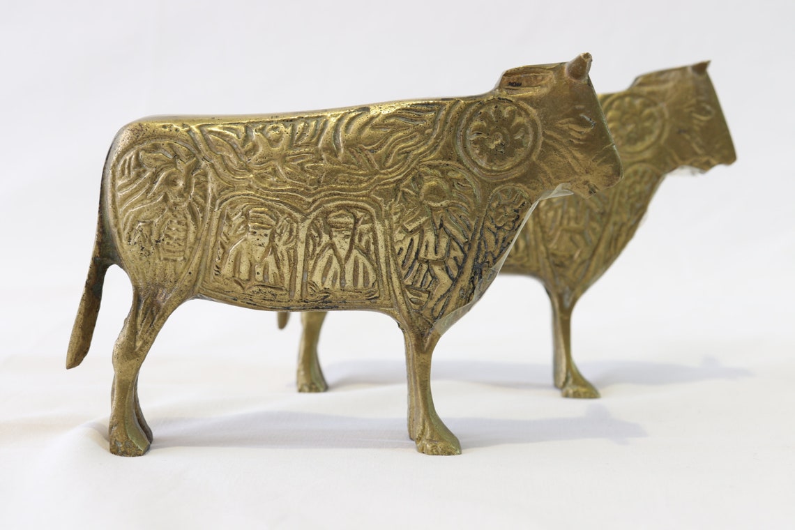 Vintage Brass Bull Sculpture Brass Bull Statue Bull Etsy