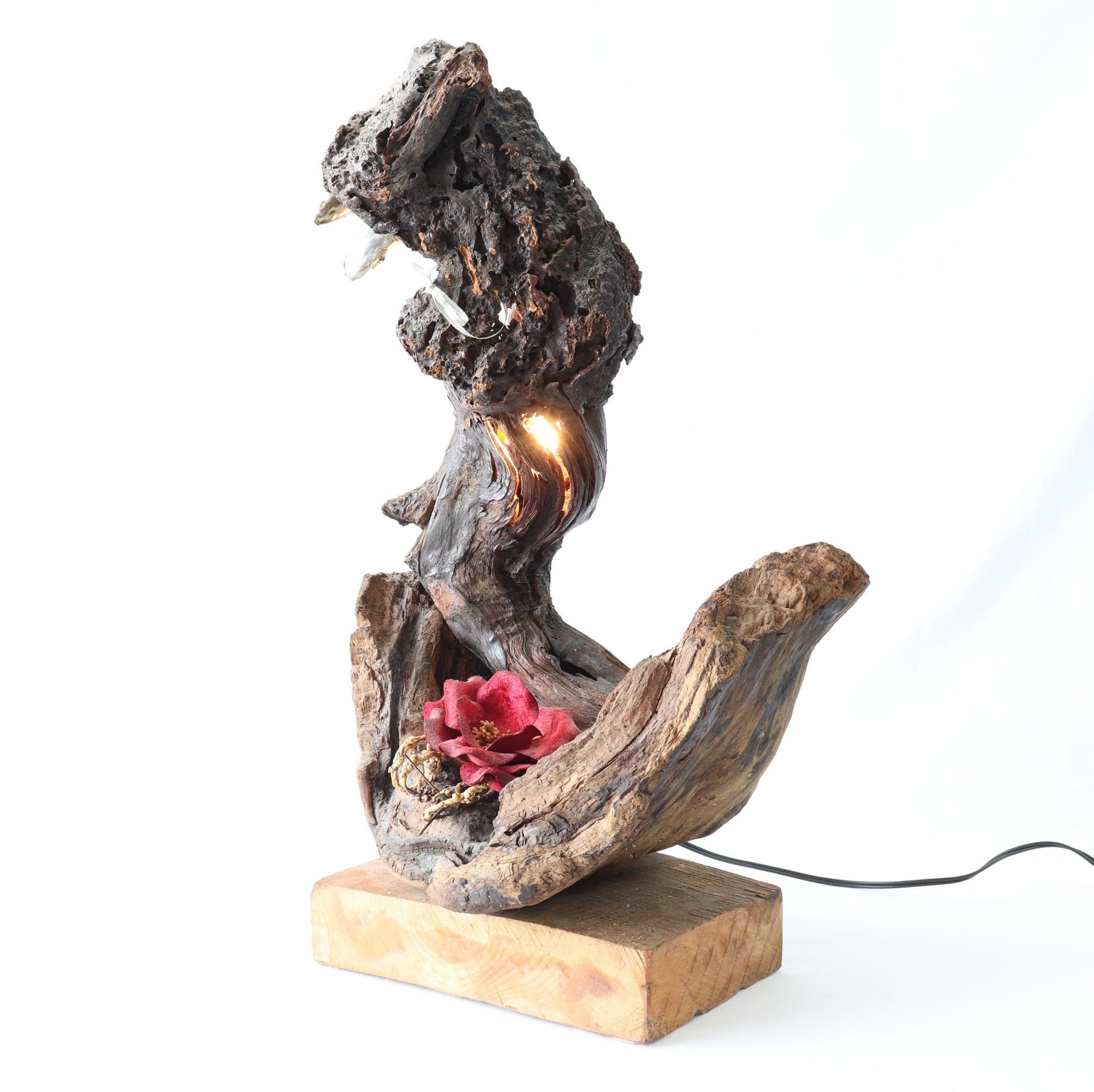 Native American Table Lamp Tree Root Table Lamp Wooden Table Etsy