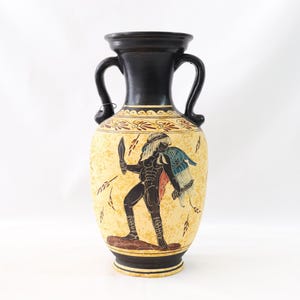 Vaso grego antigo, vaso ânfora, ânfora grega, ânfora de cerâmica grega, vaso de cerâmica grega, vaso grego feito à mão, vaso grego pintado à mão