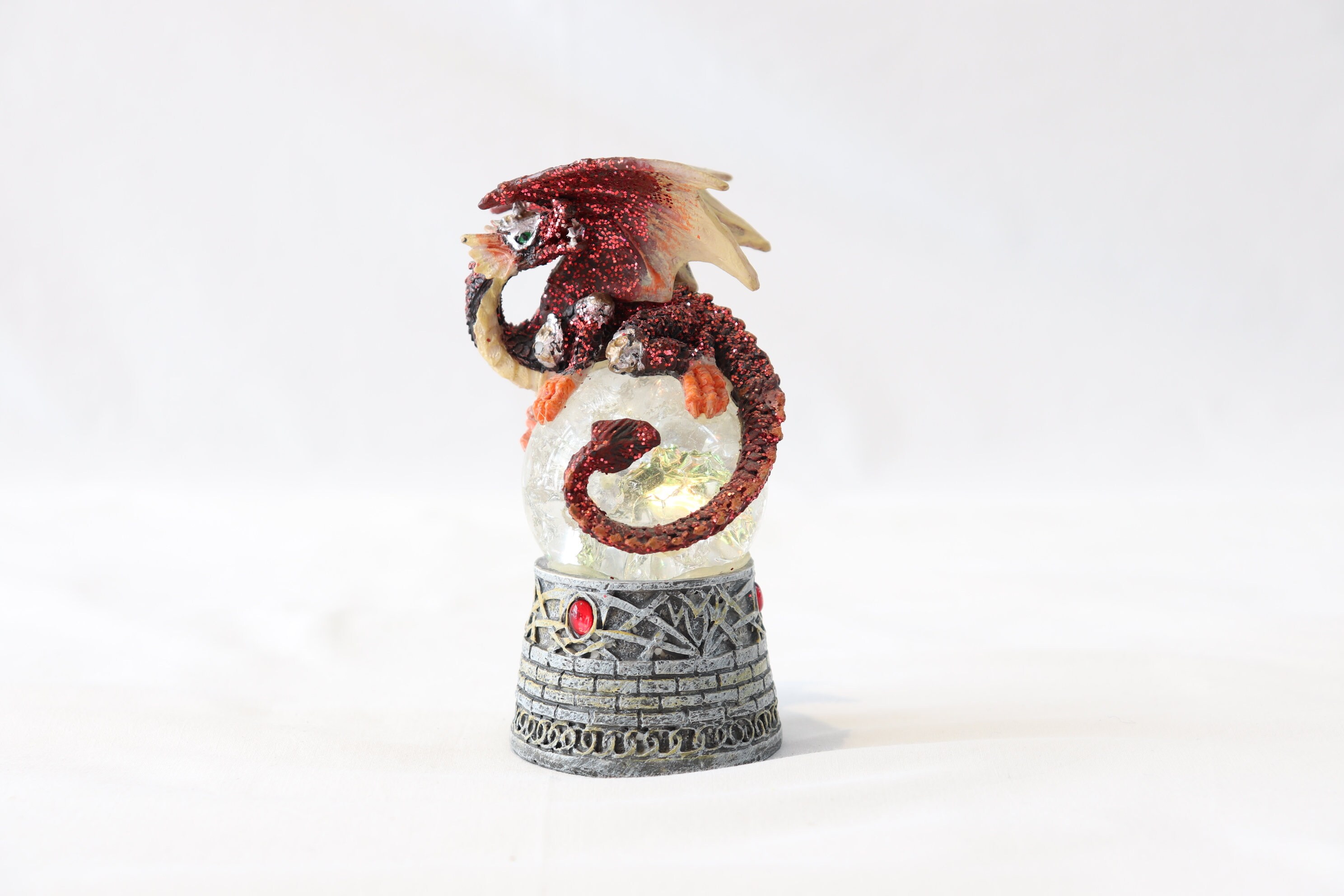 Dragon Figurine Snow Globe Dragon Statue Dragon Sculpture Etsy